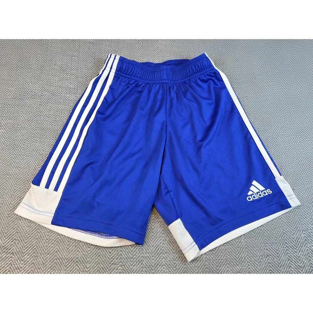 Adidas Aeroready Shorts Royal Blue White Stripes Youth XS Athletic Gym Soccer